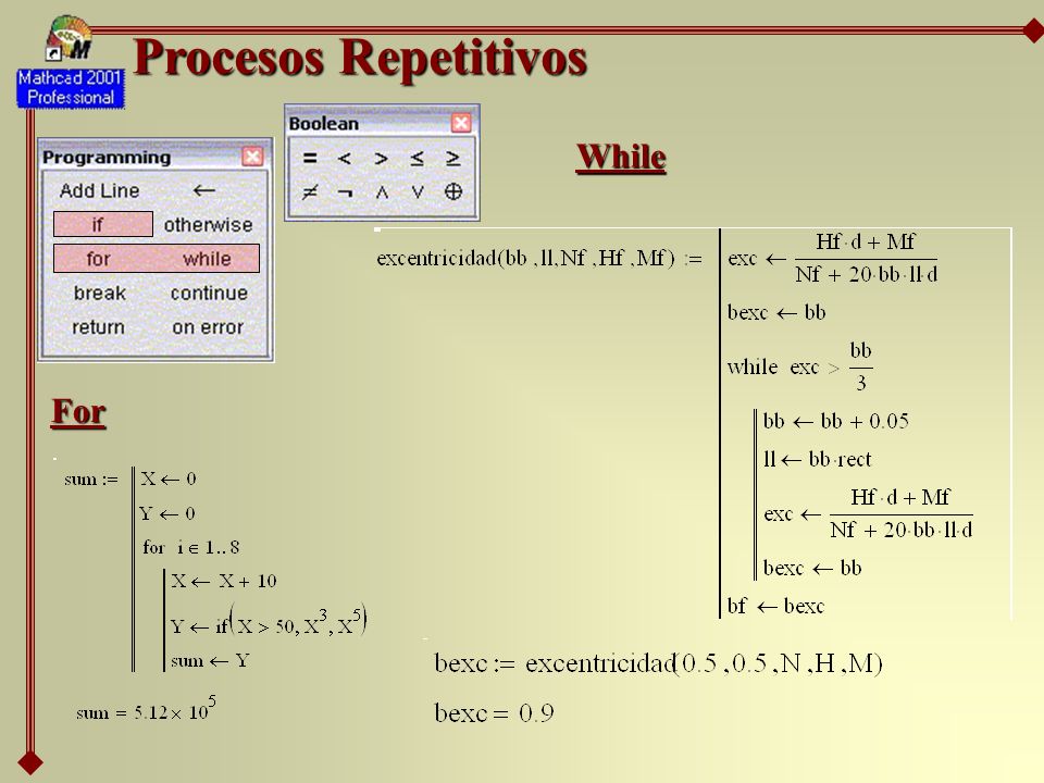 Procesos Repetitivos For While