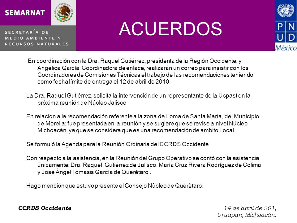 CCRDS Occidente 14 de abril de 201, Uruapan, Michoacán.
