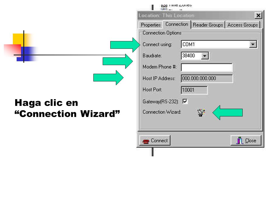 Haga clic en Connection Wizard