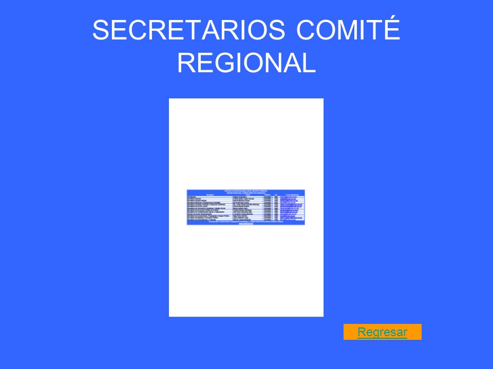SECRETARIOS COMITÉ REGIONAL Regresar