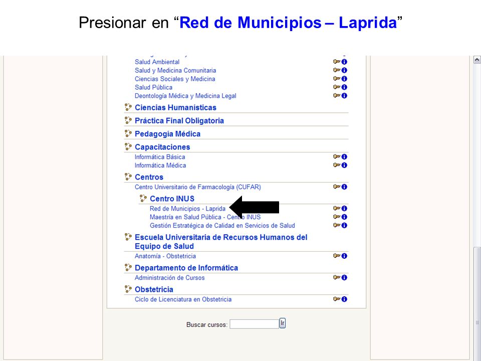 Presionar en Red de Municipios – Laprida