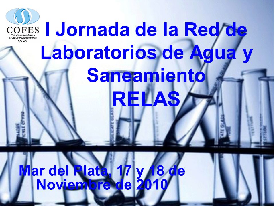 I Jornada de la Red de Laboratorios de Agua y Saneamiento RELAS Mar del Plata, 17 y 18 de Noviembre de 2010