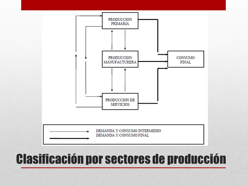Clasificación por sectores de producción