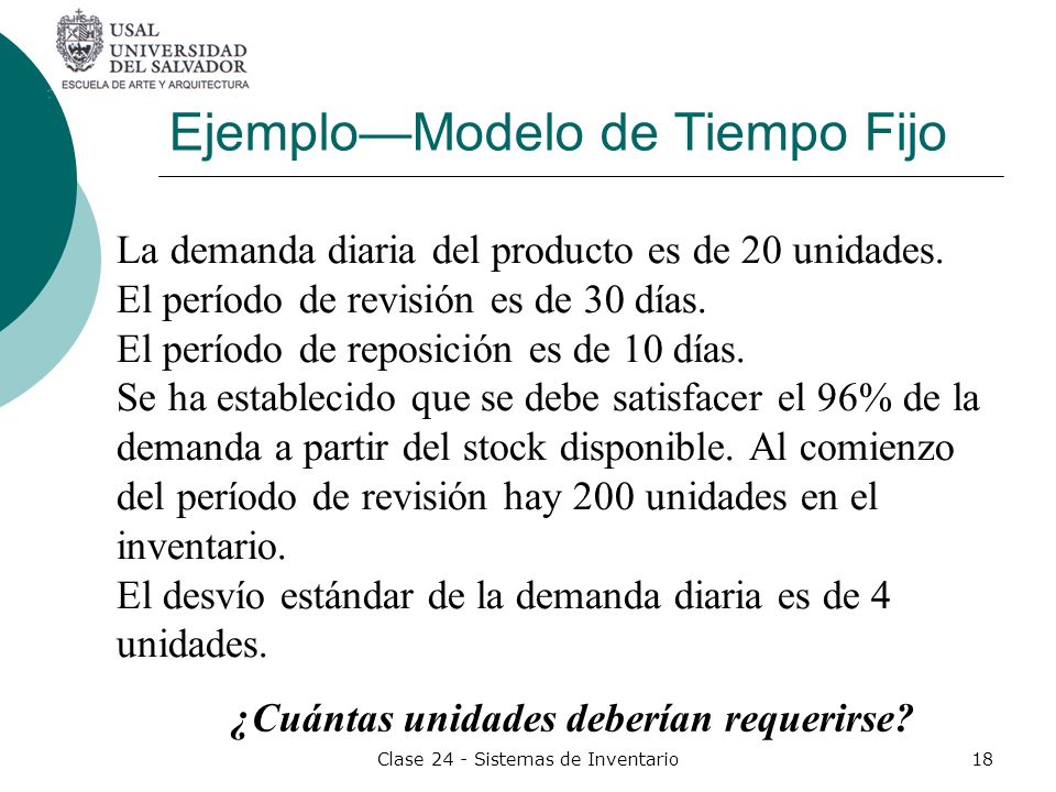 Gerenciamiento Técnico de Proyectos Clase N ro 24 Sistemas de Inventarios.  - ppt descargar