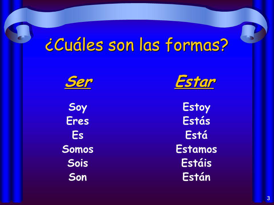 2 Ser y Estar en español… Both verbs meanto be Used in very different cases Irregular conjugations