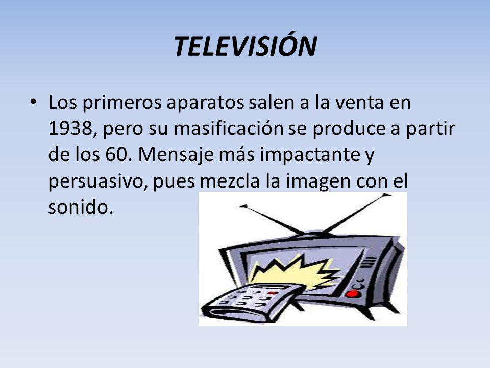 TELEVISIÓN Los primeros aparatos salen a la venta en 1938, pero su masificación se produce a partir de los 60.
