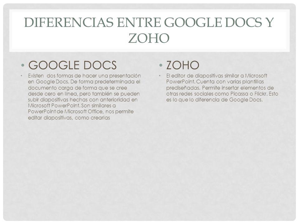 GOOGLE DOCS Existen dos formas de hacer una presentación en Google Docs.