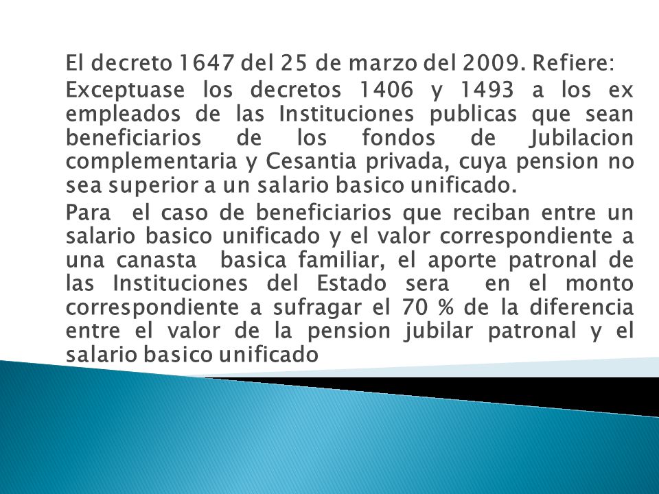 El decreto 1647 del 25 de marzo del 2009.