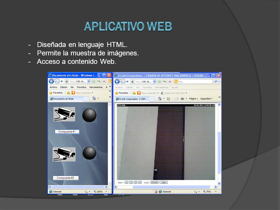 -Diseñada en lenguaje HTML. -Permite la muestra de imágenes. -Acceso a contenido Web.