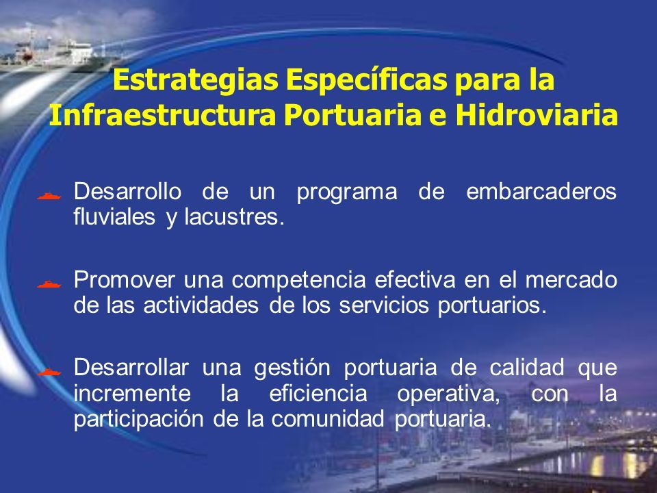  Desarrollo de un programa de embarcaderos fluviales y lacustres.