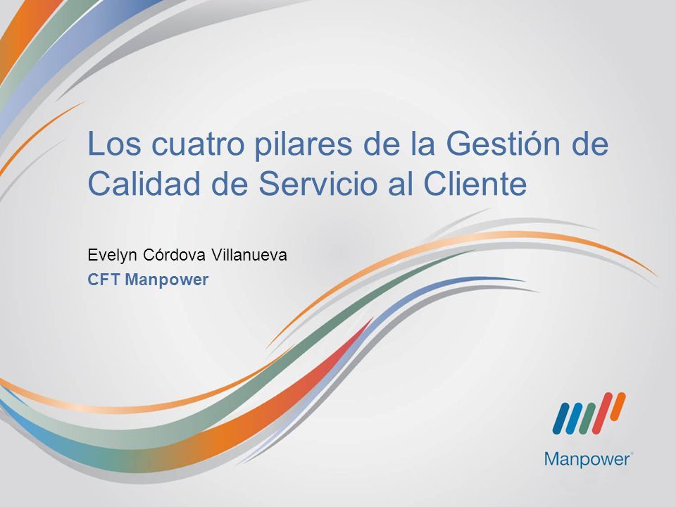 Los cuatro pilares de la Gestión de Calidad de Servicio al Cliente Evelyn Córdova Villanueva CFT Manpower