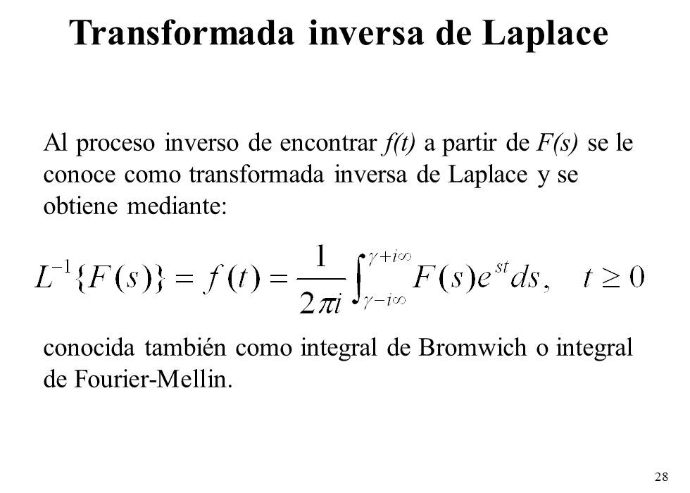 1 La de Laplace. 2 Sea f(t) una función definida t ≥ 0, su transformada de Laplace se define como: s es variable compleja. - ppt descargar