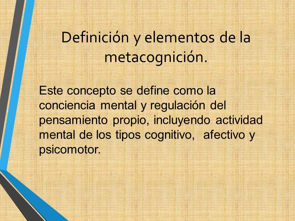 Definición y elementos de la metacognición.