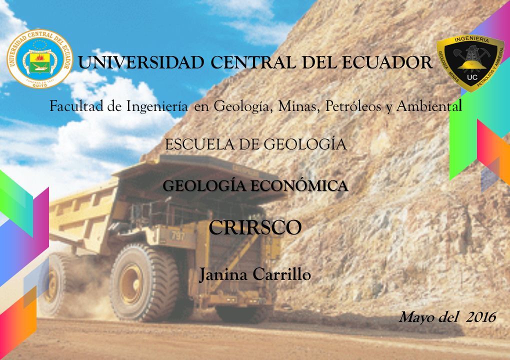 Universidad Central Del Ecuador Facultad De Ingenieria En Geologia
