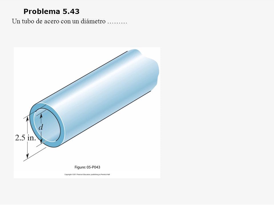 Problema 5.43 Un tubo de acero con un diámetro ………