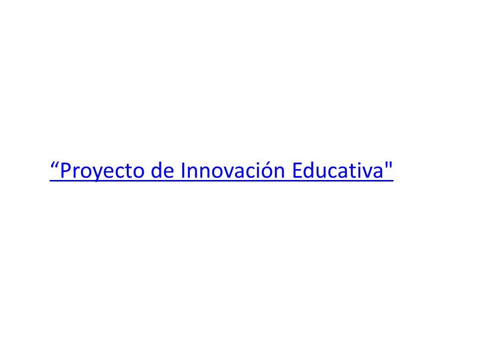 Proyecto de Innovación Educativa