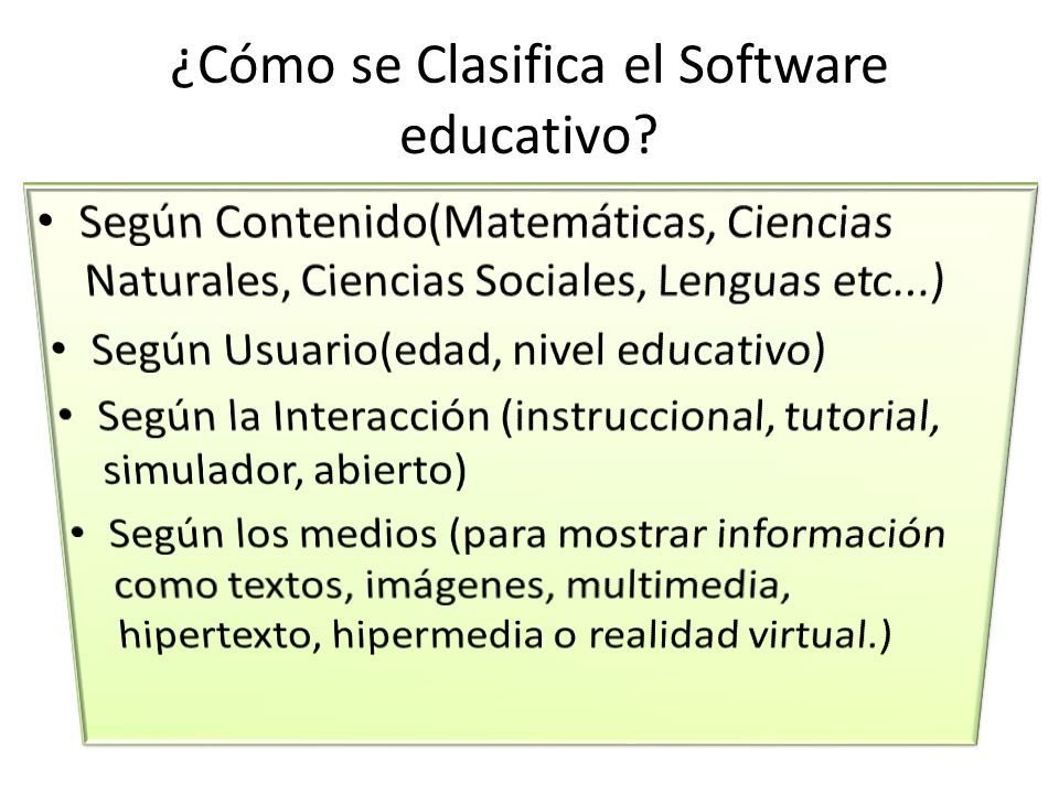 ¿Cómo se Clasifica el Software educativo