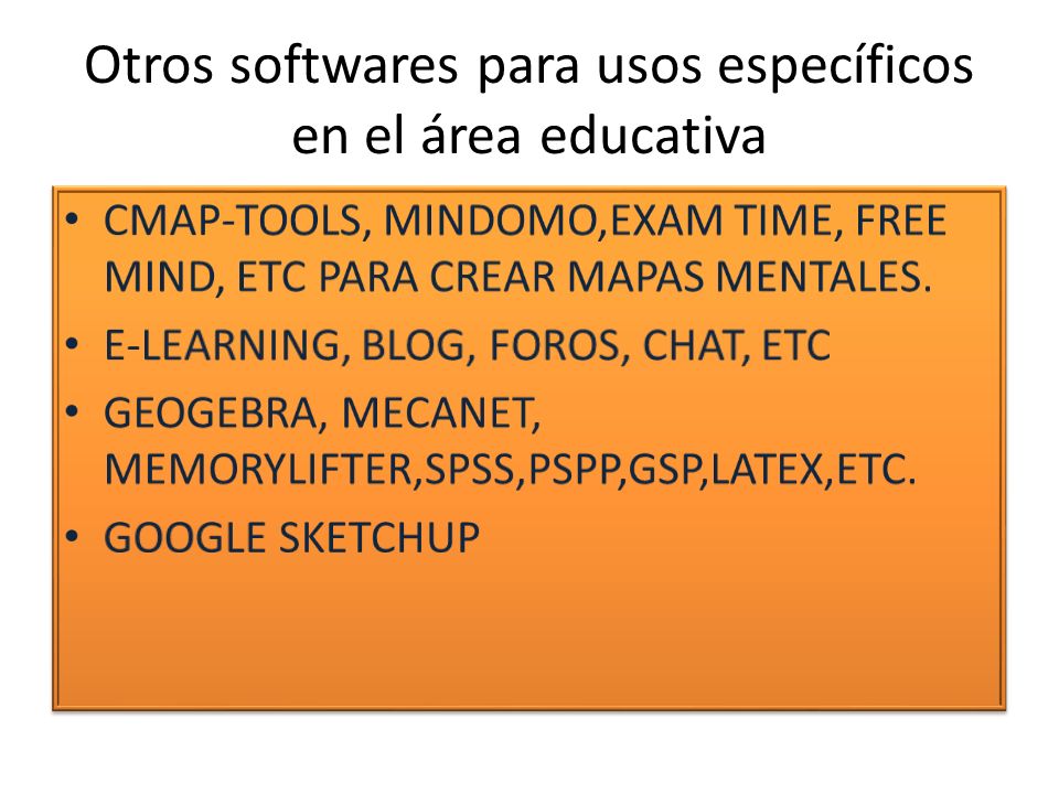 Otros softwares para usos específicos en el área educativa