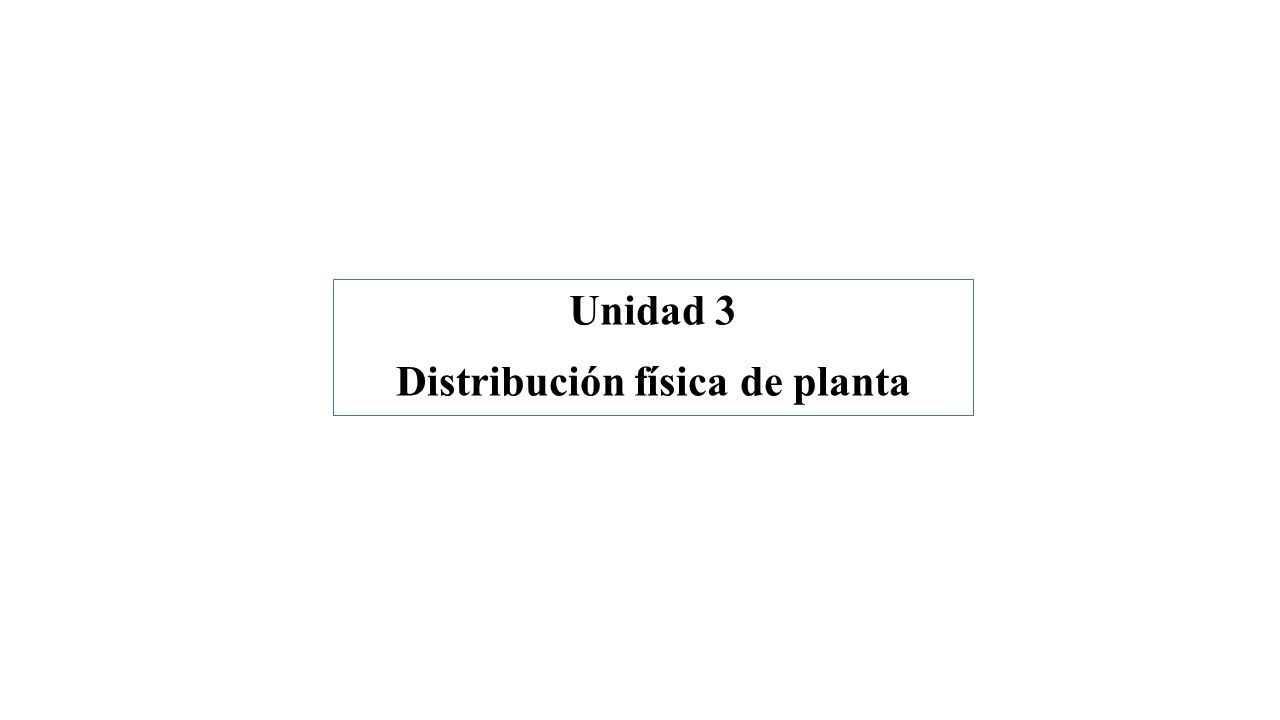 Unidad 3 Distribución física de planta