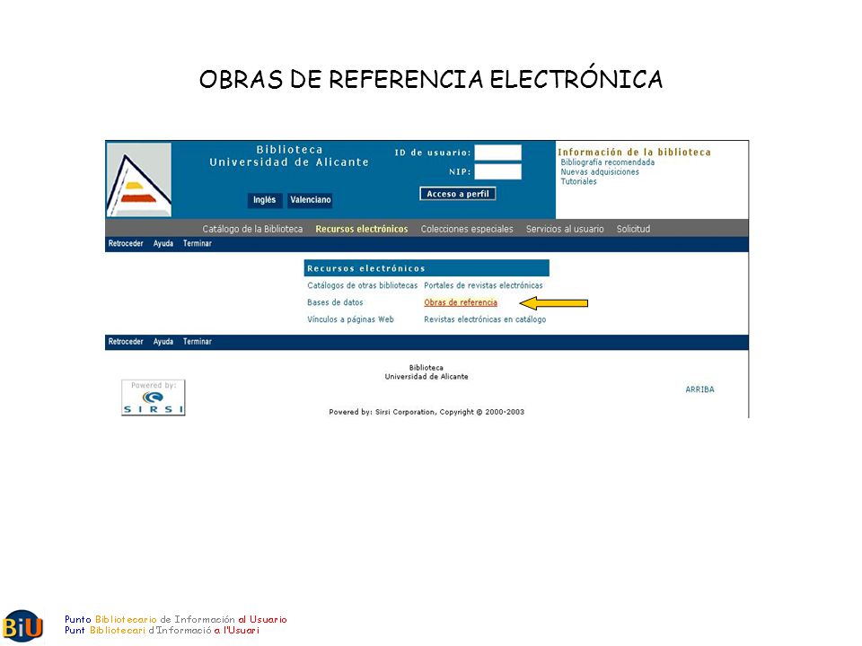 OBRAS DE REFERENCIA ELECTRÓNICA