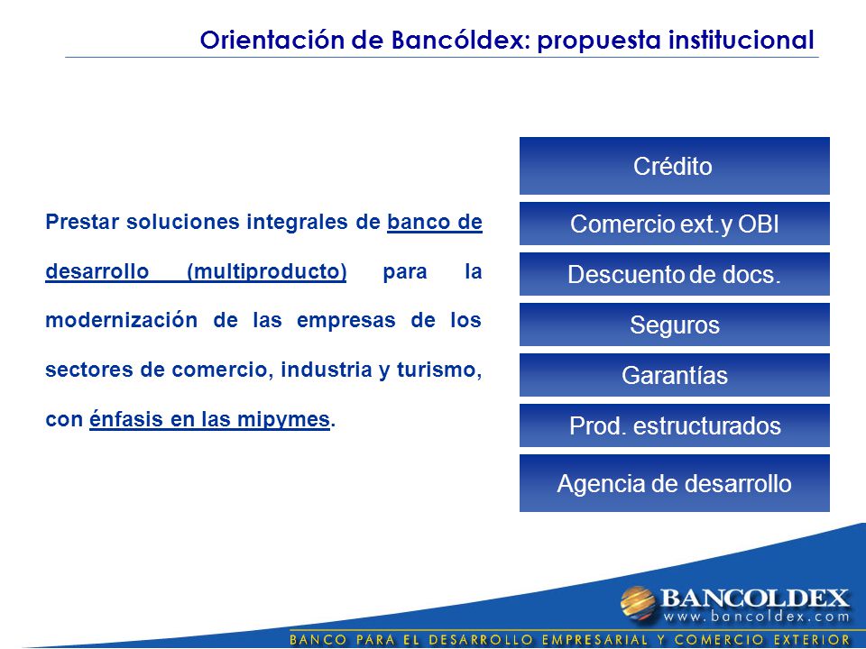 Crédito Comercio ext.y OBI Seguros Garantías Prod.
