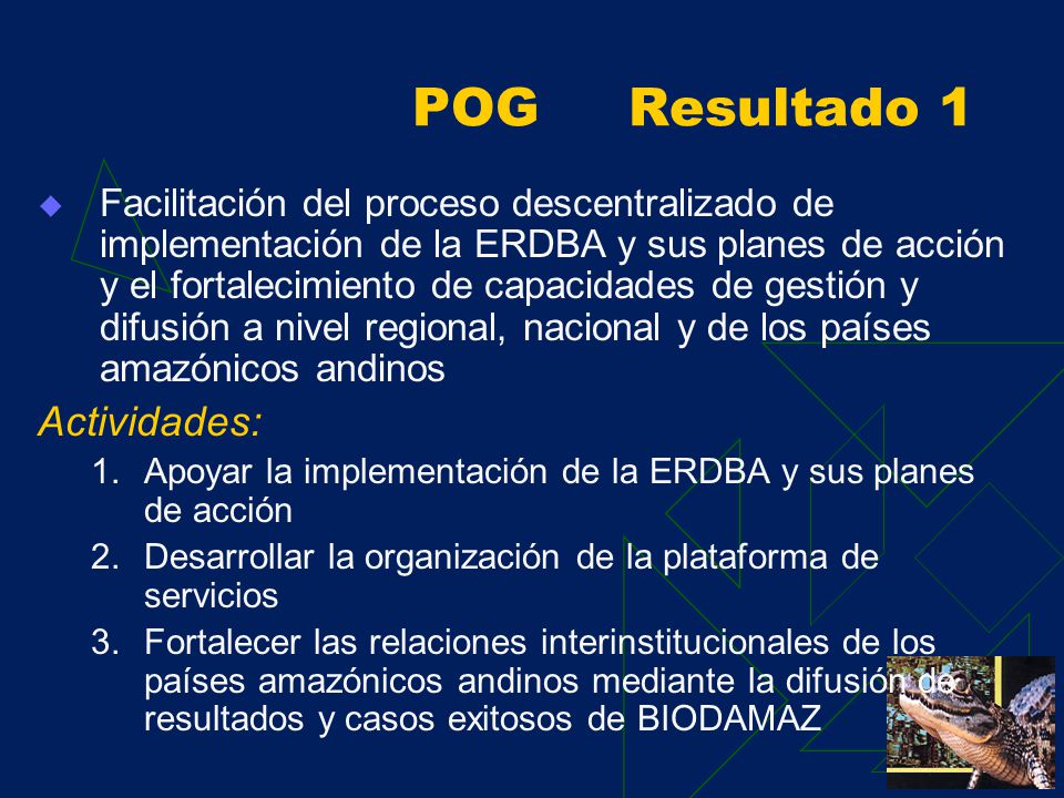 BIODAMAZ Fase II Resultado 1 Fortalecimiento de capacidades de gestión y procesos en marcha, conjuntamente con articulación interinstitucional.