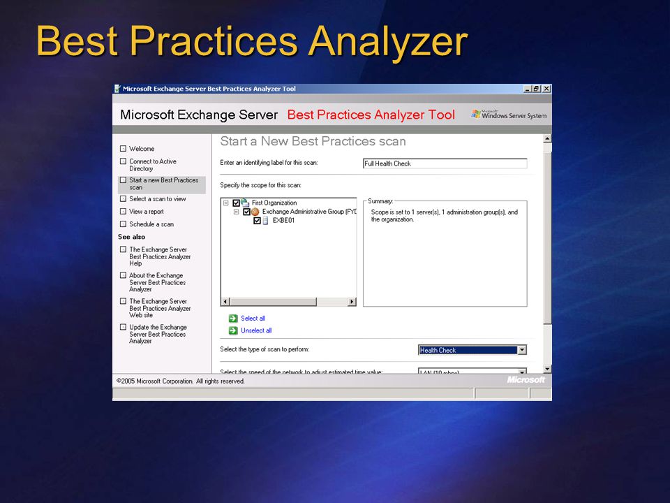 Best Practices Analyzer