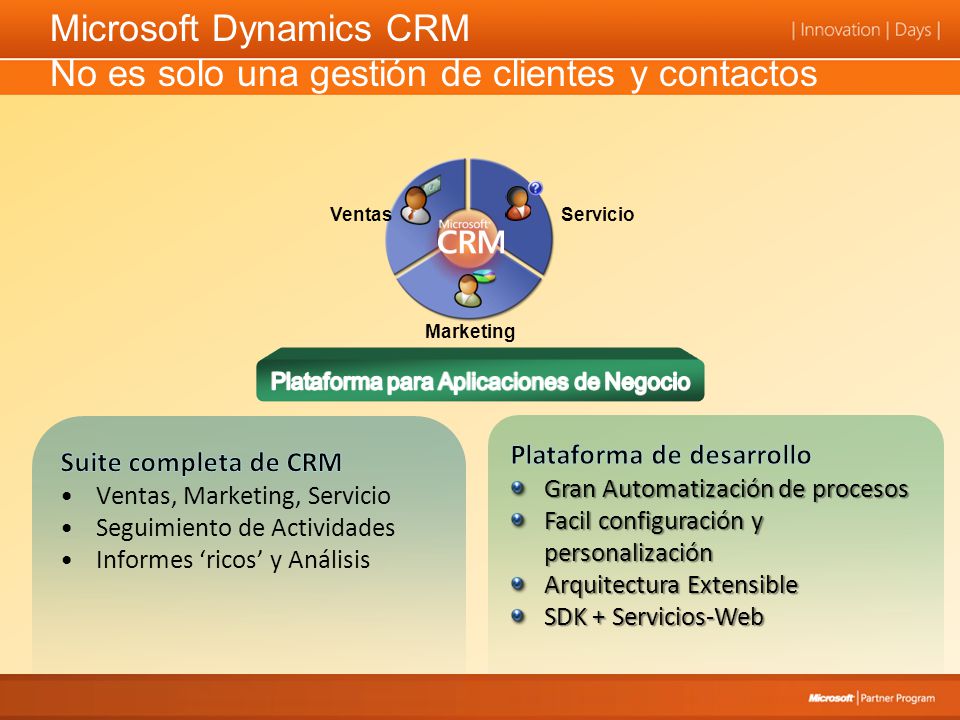 Microsoft Dynamics CRM No es solo una gestión de clientes y contactos VentasServicio Marketing