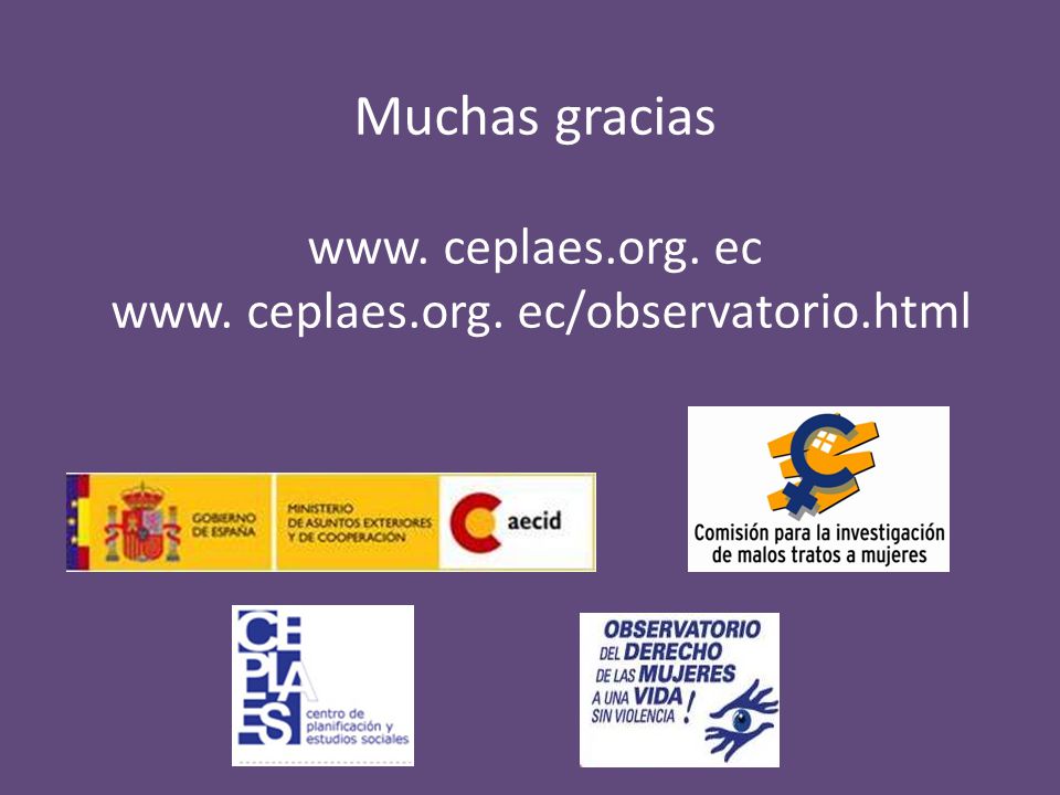 Muchas gracias www. ceplaes.org. ec www. ceplaes.org. ec/observatorio.html