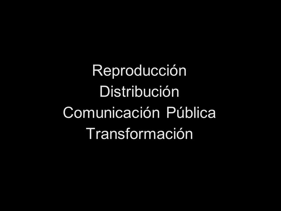 Reproducción Distribución Comunicación Pública Transformación