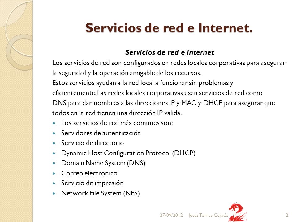 Servicios de red e Internet.