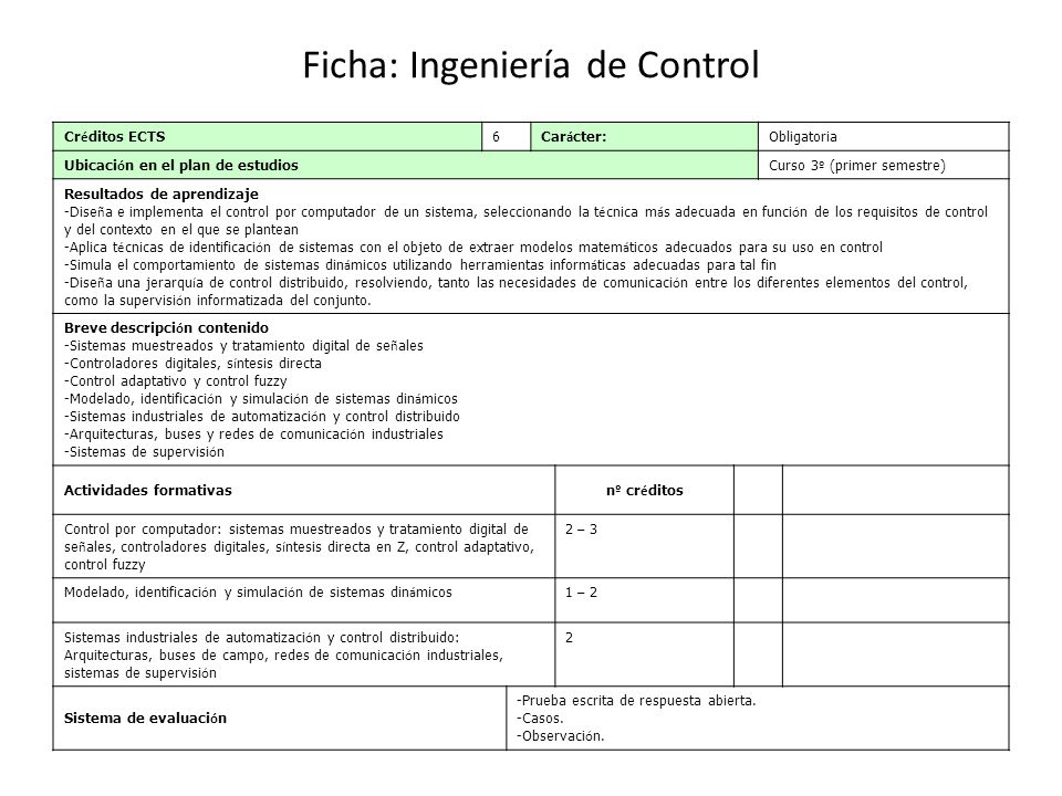 Grado En Ingenier A El Ctrica An Lisis Desde La Perspectiva De Isa Ppt Descargar