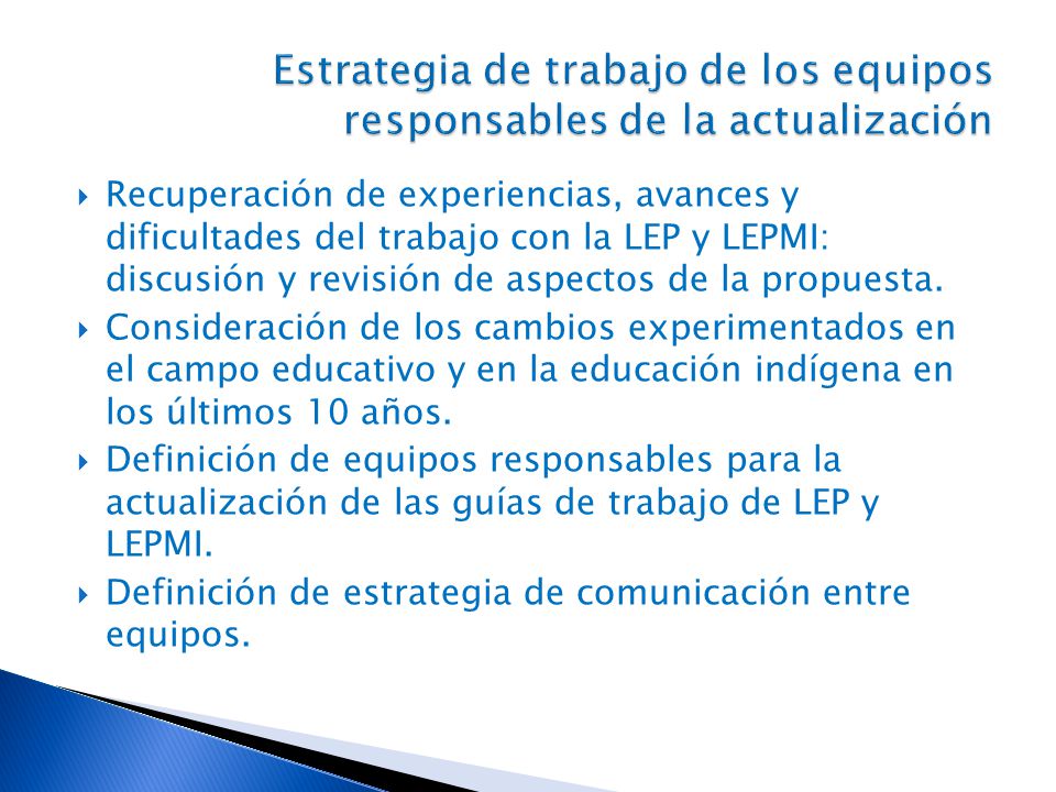 Recuperación de experiencias, avances y dificultades del trabajo con la LEP y LEPMI: discusión y revisión de aspectos de la propuesta.