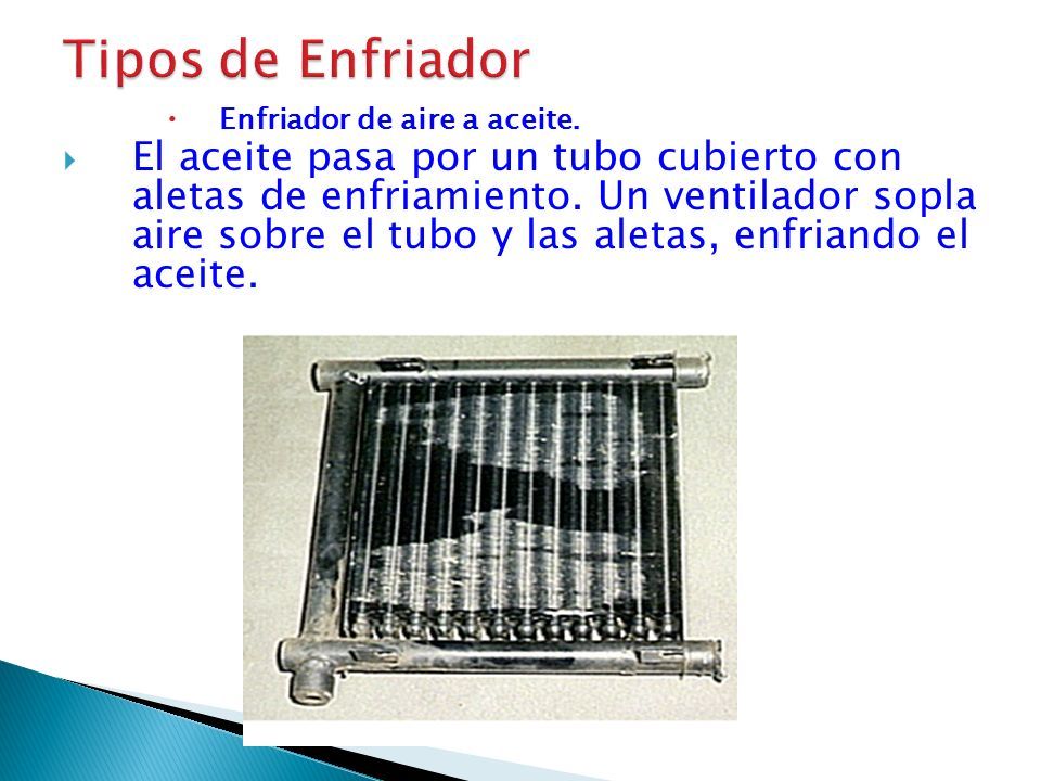 Tipos de enfriadores de aceite hidraulico
