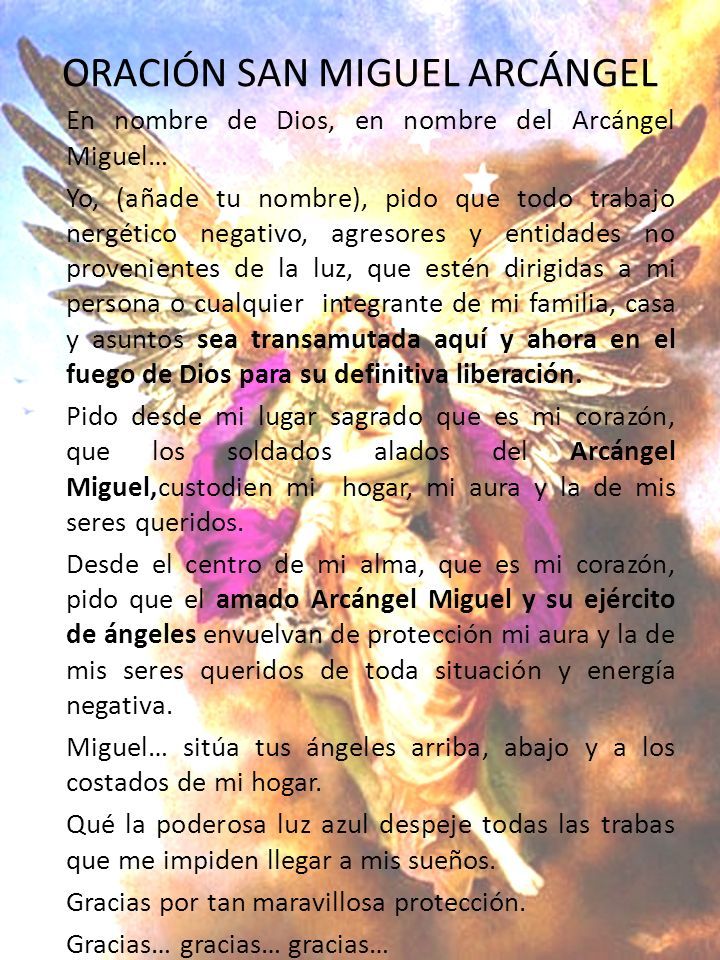 Yo, (se dice el nombre de la persona), ruego a Dios Padre Todopoderoso, al  Espíritu Santo y a la Divina Providencia que cualquier energía negativa. -  ppt descargar