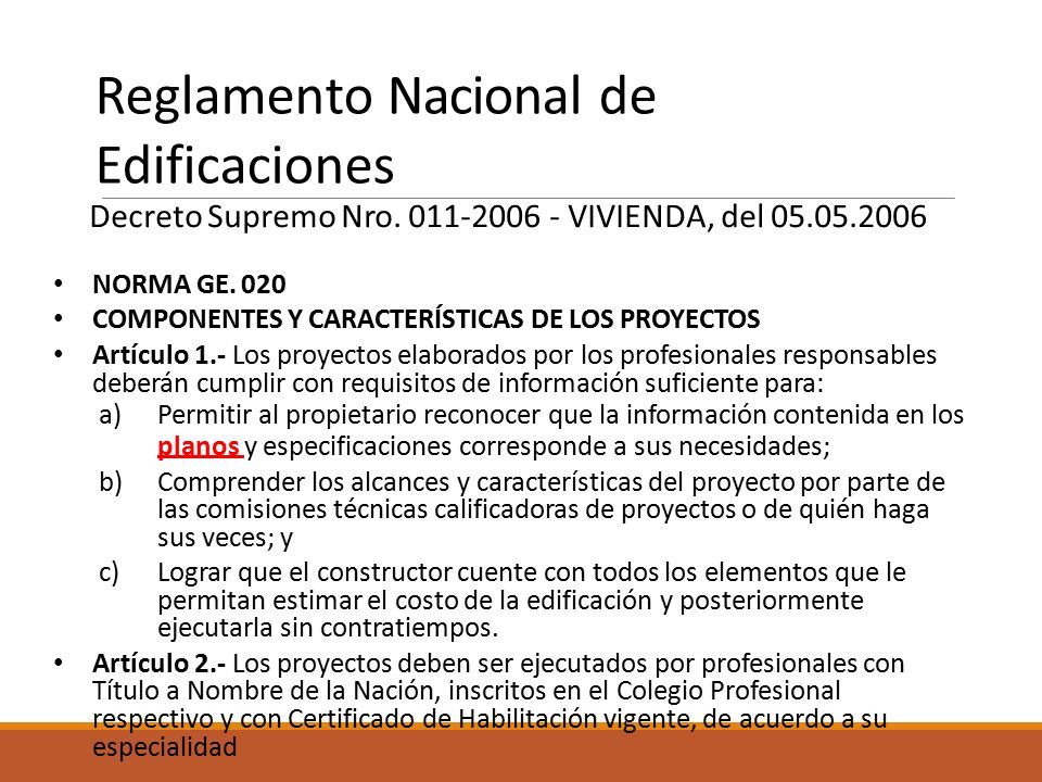 Reglamento Nacional de Edificaciones Decreto Supremo Nro.