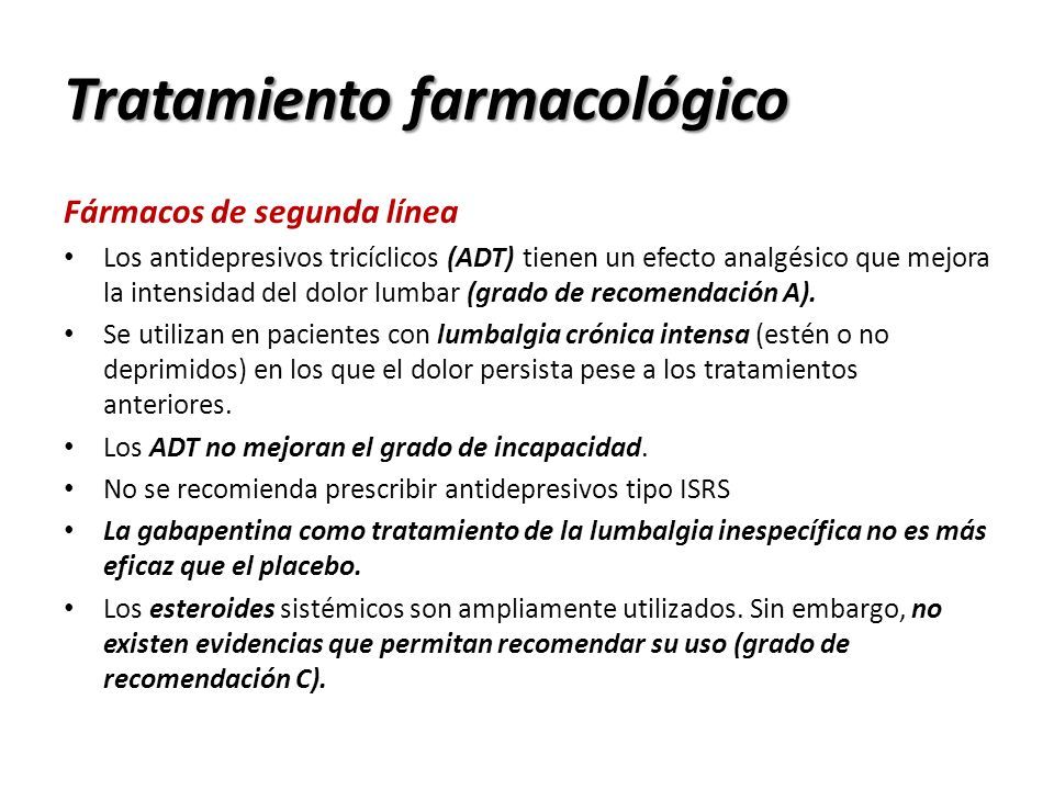 La para tratamiento lumbalgia farmacologico
