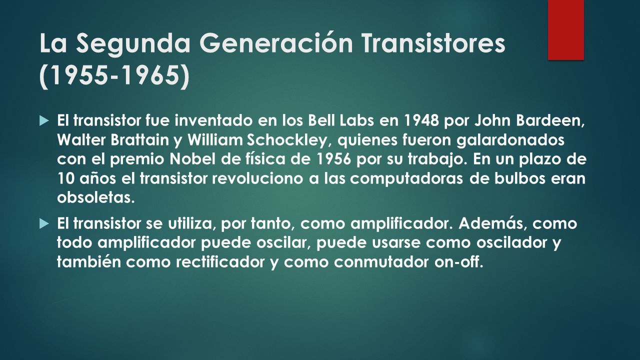 La Segunda Generación de Computadoras 1959 A ppt descargar