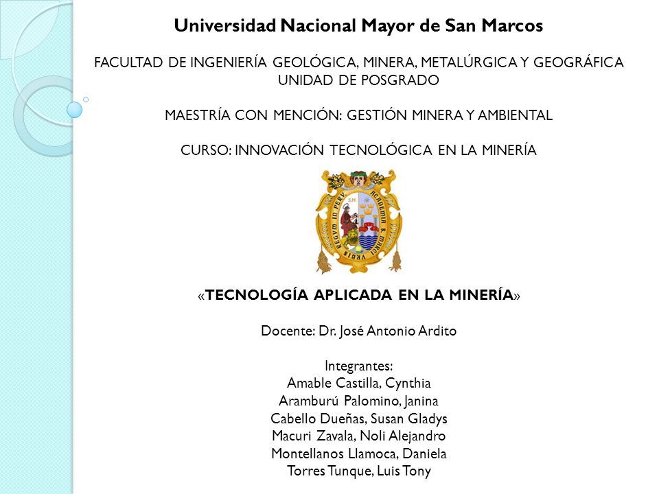 Universidad Nacional Mayor De San Marcos Facultad De Ingenieria