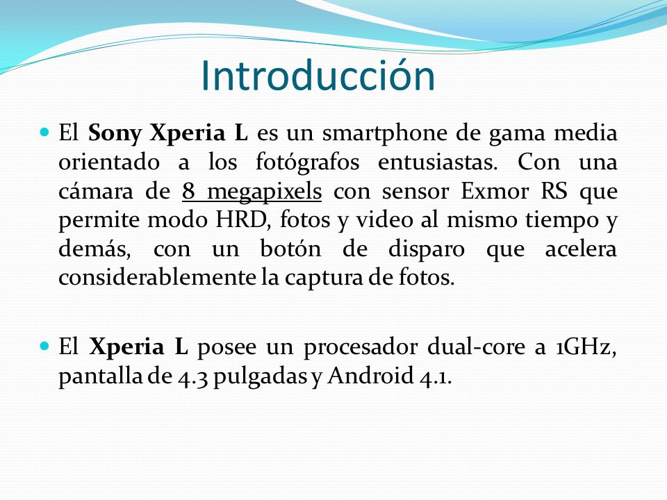 El Sony Xperia L es un smartphone de gama media orientado a los fotógrafos entusiastas.