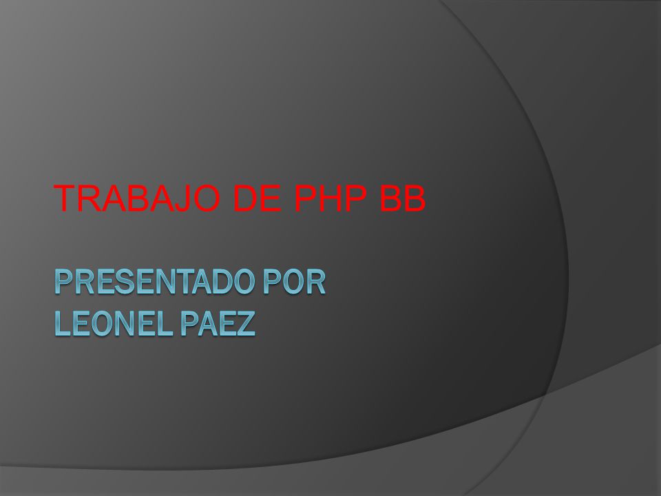 TRABAJO DE PHP BB