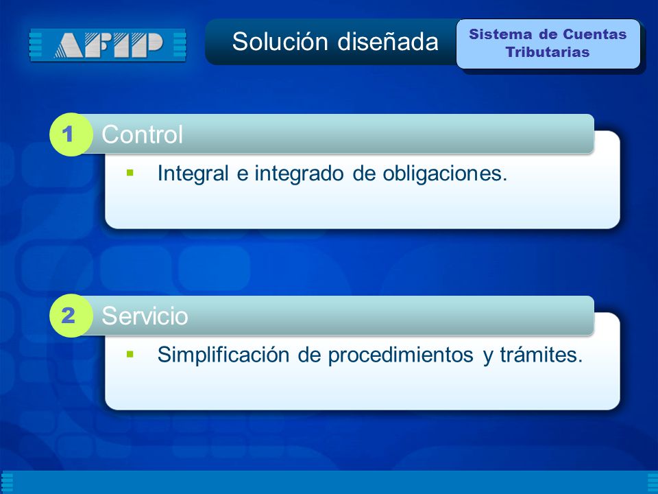 Interna Solución diseñada  Integral e integrado de obligaciones.