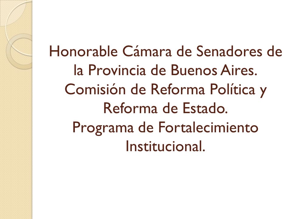 Honorable Cámara de Senadores de la Provincia de Buenos Aires.