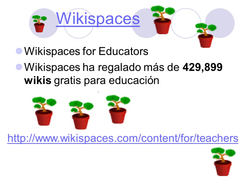 Wikispaces for Educators Wikispaces ha regalado más de 429,899 wikis gratis para educación Wikispaces