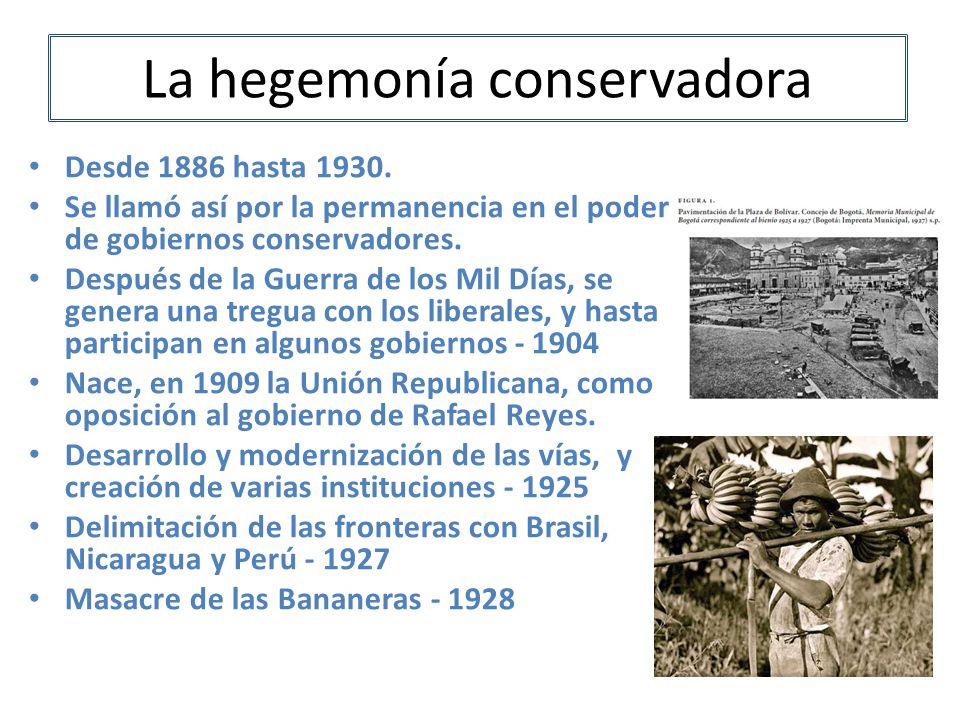 Resultado de imagen para la hegemonia conservadora en colombia
