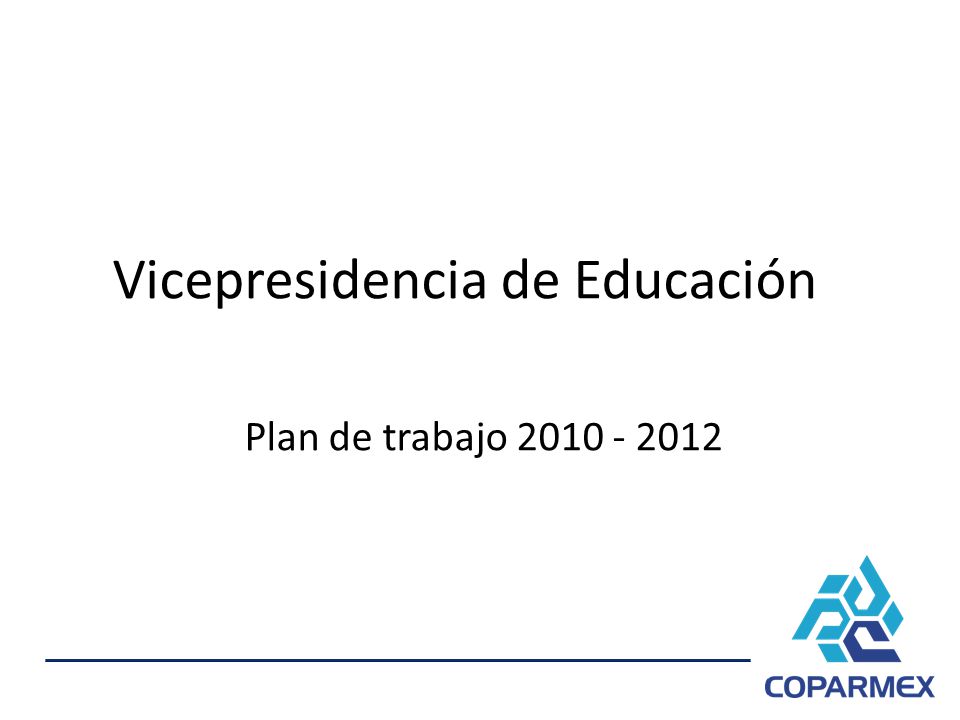 Vicepresidencia de Educación Plan de trabajo