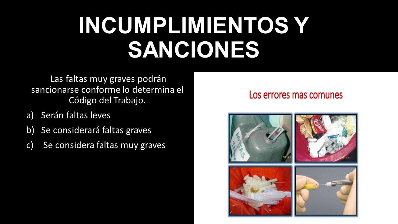 INCUMPLIMIENTOS Y SANCIONES Las Faltas Muy Graves Podrán Sancionarse ...