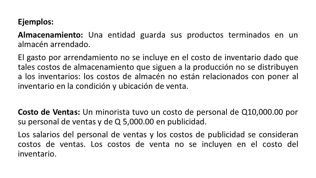 Costos Excluidos De Los Inventarios A Los Importes Anormales De Desperdicio De Materiales Mano De Obra U Otros Costos De Produccion B Costos De Almacenamiento Ppt Descargar