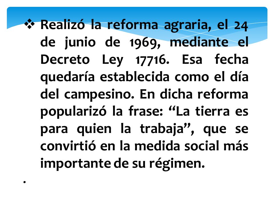 Gobierno de Juan Velasco Alvarado ( ).  Gobernó entre 1968 y  Fue llamado  “el chino.”  Representó la primera fase más radical del régimen. - ppt  descargar