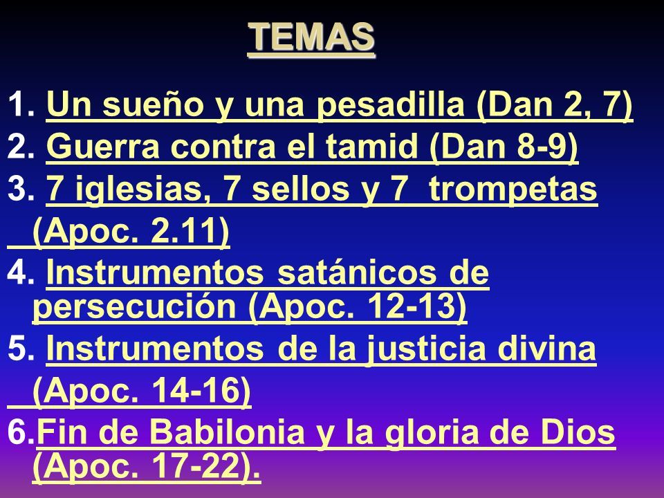 Daniel Y Apocalipsis Seminario De Profecías Temas 1 Un